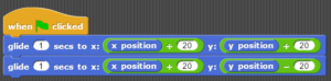 Sprite Vertical Jump with Horizontal move using Relative Coordinates